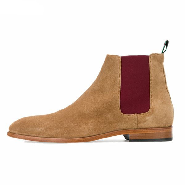 

Vintage Genuine Leather Fashion Men Casual Shoes Pointed Toe High Quality Male Boots Dress Ankle Boots