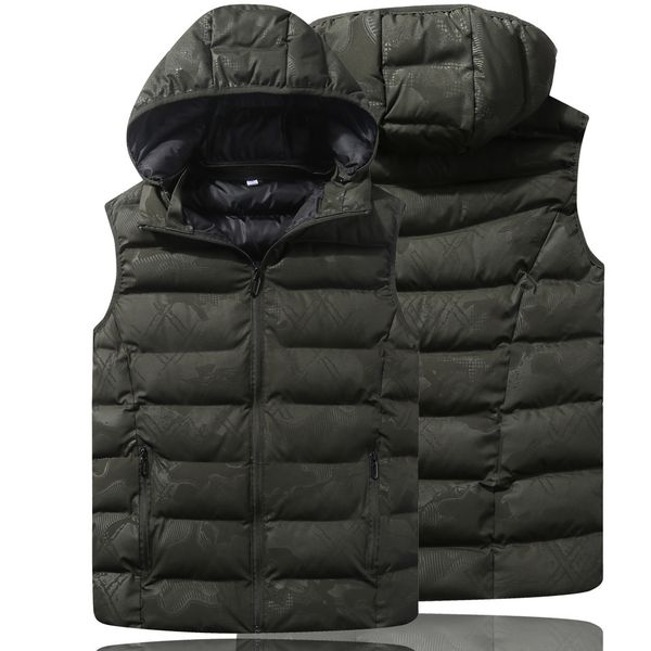 

мужская дизайнерская куртка камуфляжная без рукавов хлопчатобумажный жилет, Black;brown