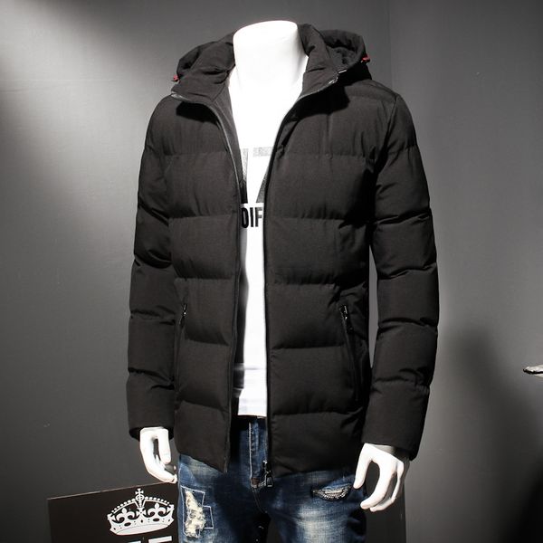 

male winter coats fashion jacket 8xl 7xl 6xl 5xl 2018 parka loose thick warm for men cotton-padded clothes, Black