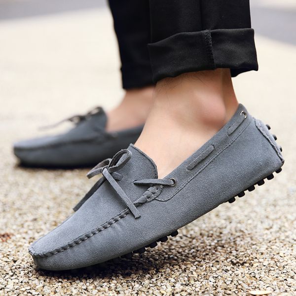 

brand new fashion summer spring men driving shoes loafers leather boat shoes breathable male casual flats loafers size 38-49, Black