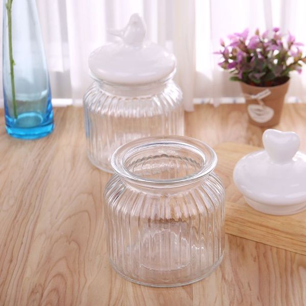 

nordic ceramic glass candy jars sealed kitchen storage bottle spices pxpc