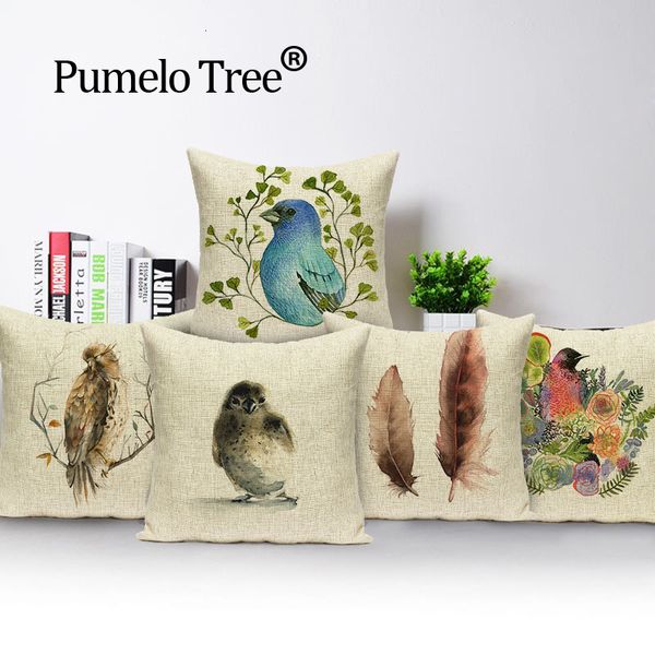 

colorful feather cushion cover birds cushions home decor custom pillow cover linen outdoor cushions dropshipping throw pillows