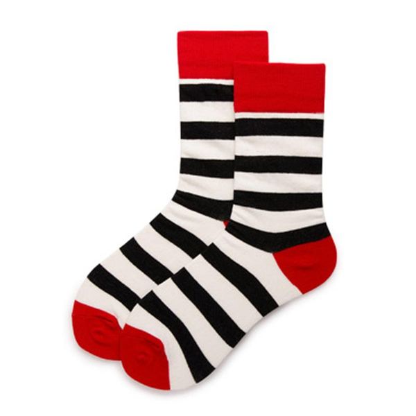 

new colour stripes men crew socks of happy sock casual harajuku dress business designer brand skate long fashion funky, Black