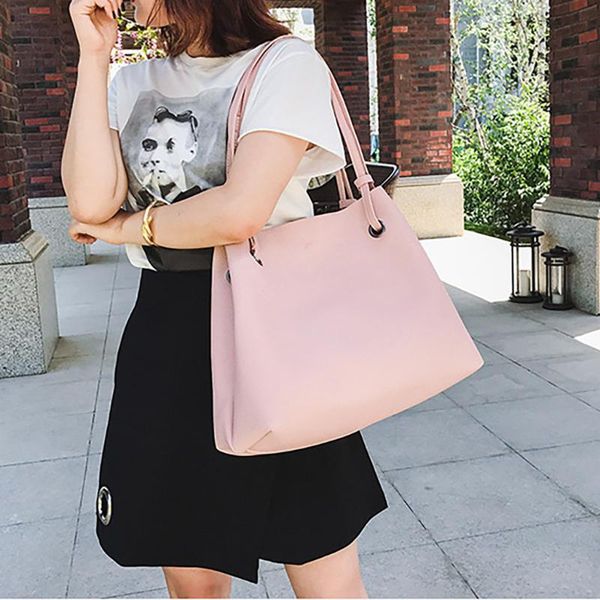 

large capacity handbags women bags designer solid hasp soft leather two-piece shoulder crossbody bag female clutch wallet purse