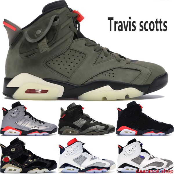

new travis scotts 6 6s jumpman basketball shoes mens black infrared psg reflect silver tinker fashion luxury designer men sneakers 40-47