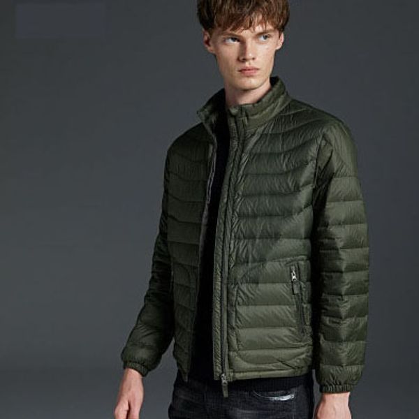 

mens designer down coat casual male solid color jackets fashion britihsh style winter clothes embossing clothing 5 colors for student, Black