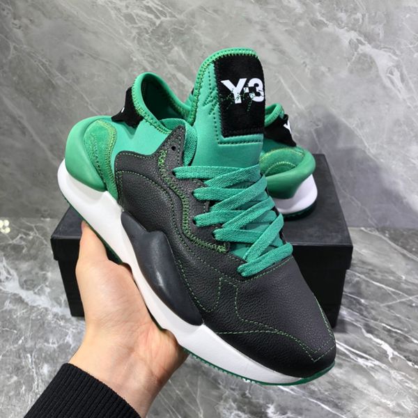 

with box originals quality mens y3 kaiwa chunky sneakers 2019 womens shoes men fashion y-3 black/green red white shoes boots y3, White;red