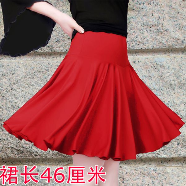 

the new women's dance latin dance skirt square skirt dress contains, Black;red
