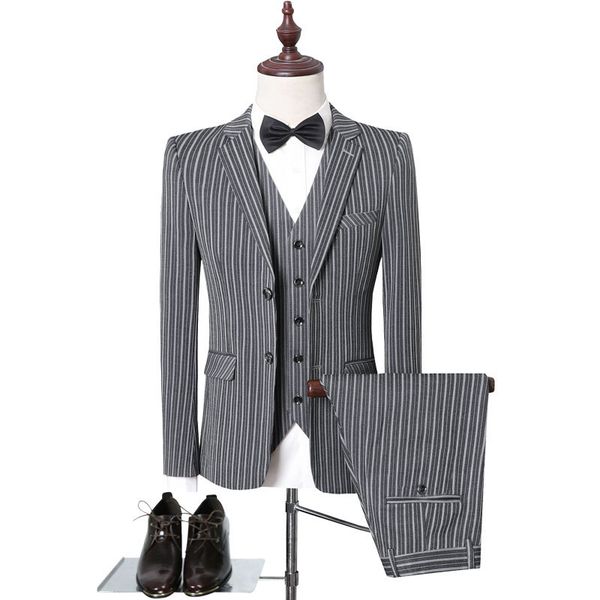 

large three piece suit for men, White;black