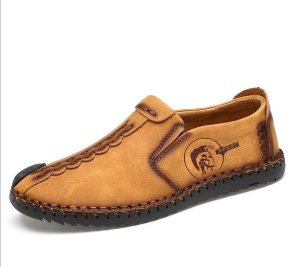 

classic comfortable casual shoes loafers men shoes quality split leather men flats moccasins plus size, Black
