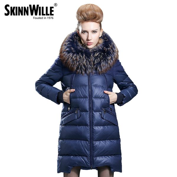

female medium-long down coat a thickening 2017 fashion straight loose luxurious outerwear, Black