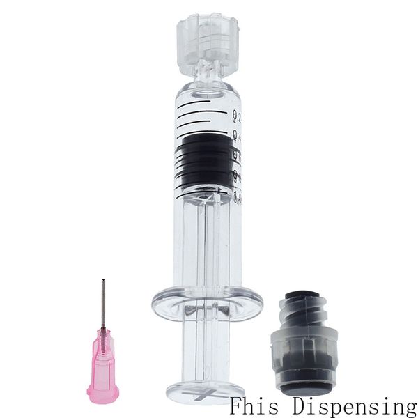 

new luer lock syringe with 20g tip head 1ml (gray piston) injector for thick co2 oil cartridges tank clear color cigarettes atomizers