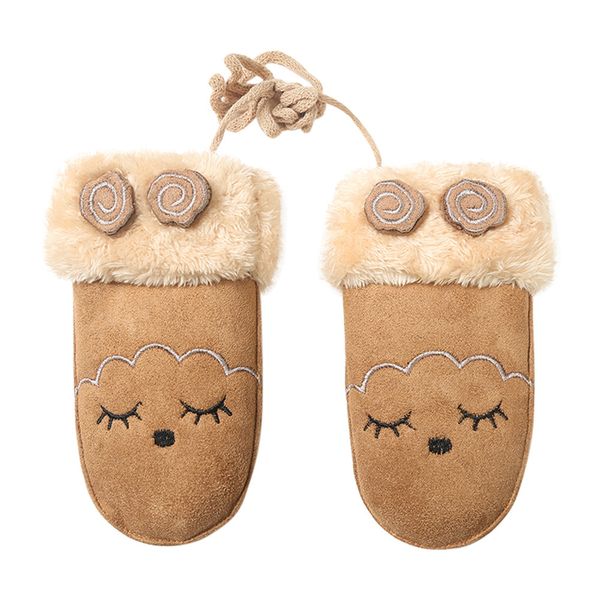 

gloves 1pc winter glove fashion children' cartoon warm plus velvet gloves thickening mittens glove 2018 nov24, Blue;gray