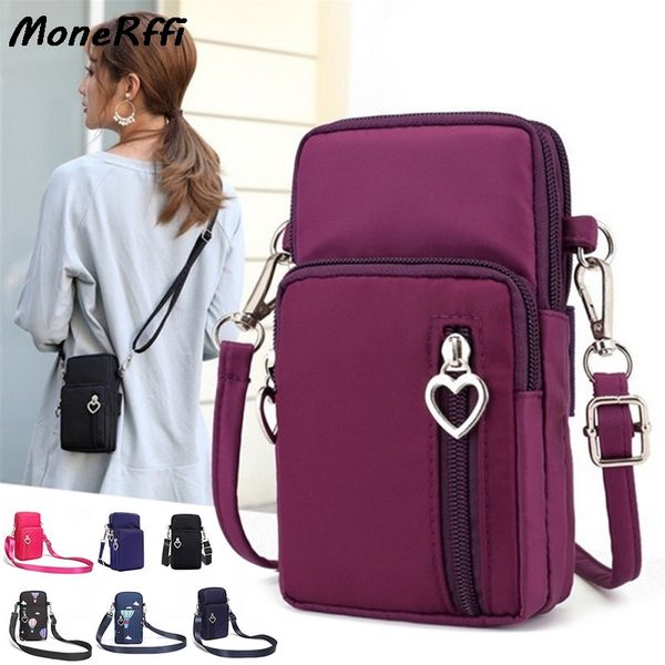

monerffi women mini shoulder bag handbag messenger vintage lightweight nylon purse solid zipper waterproof flap crossbody new
