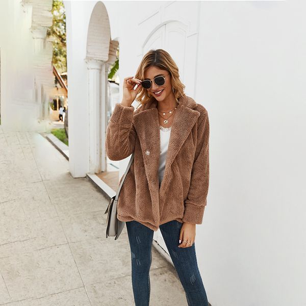 

женщины моды с длинными рукавами solid пальто дамы velvet school street casual пальто девушки осени зимы теплые куртки, Black