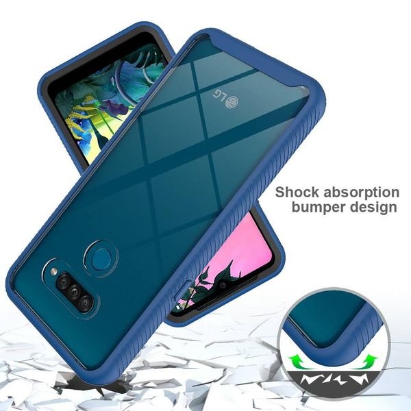 

transparent clear bumper combo case for lg k50s k40s aristo 2 3 zone 4 k8 2018 v50 thinq shockproof anti-drop cover