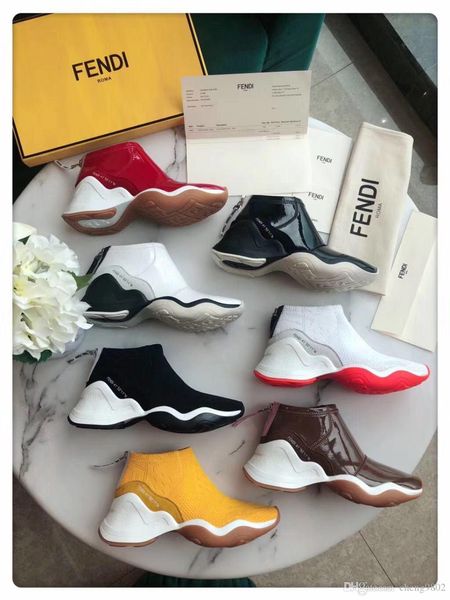 

2020 early spring new men's color matching shake bottom personality knit socks boots men's shoes casual sports shoes outdoor t, Black