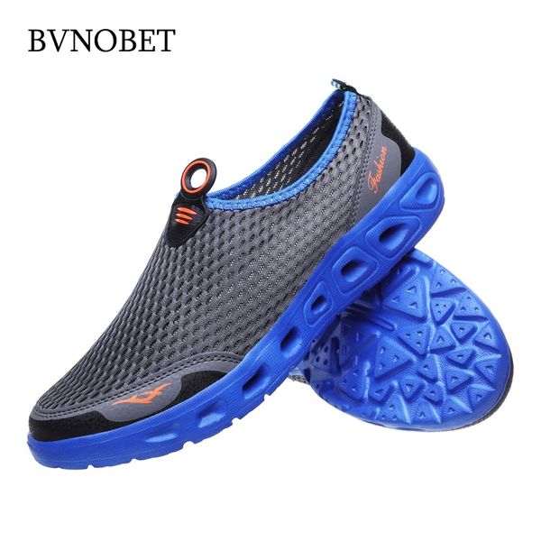 

bvnobet mesh water shoes sneakers non-slip casual shoes men outdoor loafers slip-on sneakers men footwear zapatillas de hombre, Black