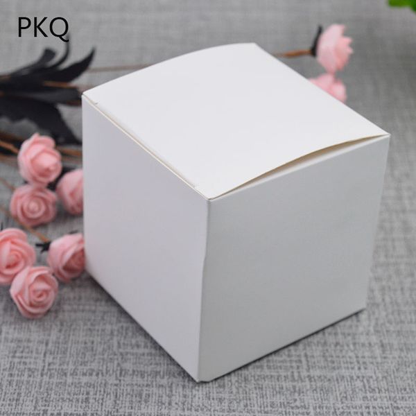 

8pcs small candy packaging box white paper gift boxes brown kraft paper box square soap present packing 3 sizes
