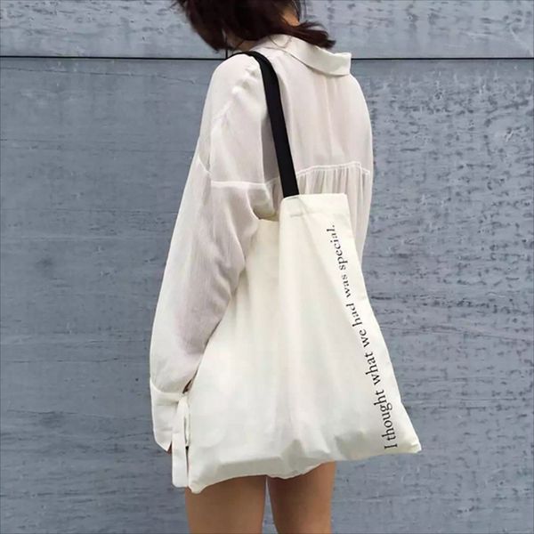

large capacity women canvas bag fashion letter printing women shoulder bags for 2019 shopping bags