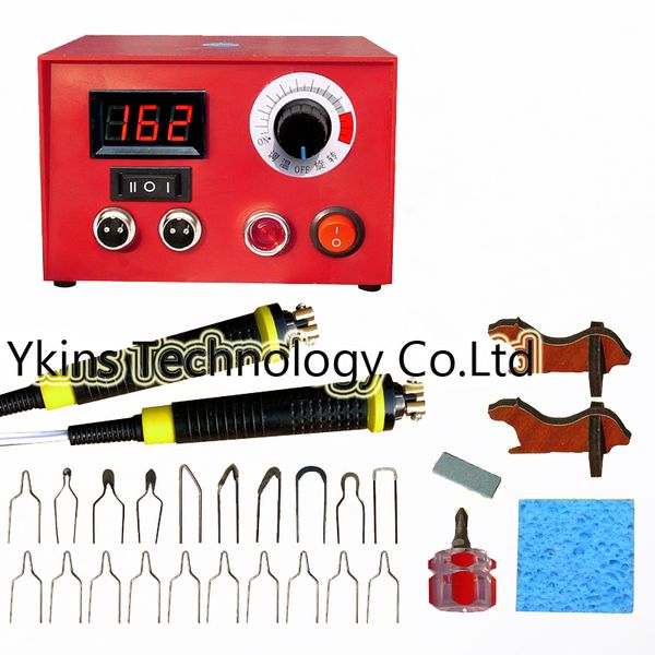 

100w digital temperature multifunction gourd pyrography machine+20pcs pyrography iron tips +2 cutter pens wooden gourd crafts