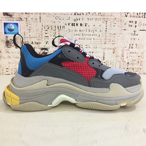 

2019 paris triple s men women casual shoes new balck red green stitching solor uppers designer sneakers 36-45 cu09, Black