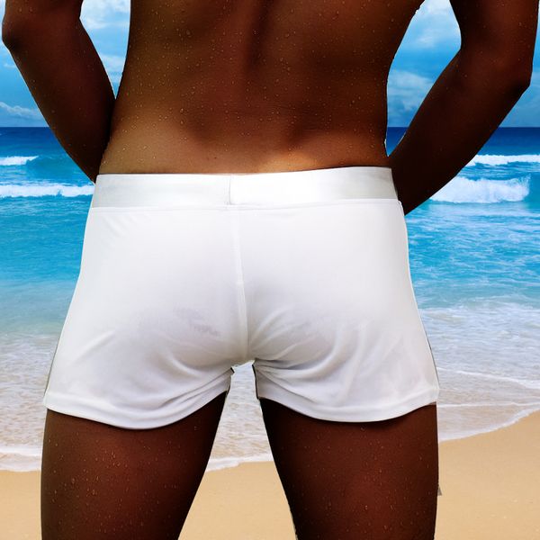 

swimwear men trunks beach shorts board boxer beachwear swimsuit bathing suit maillot de bain homme underpants gold silver, White;black