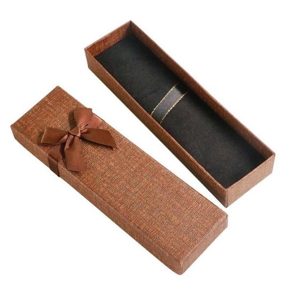 

100pcs creative bowknot decoration crystal advertising ballpoint pen case pencil pen gift packaging box for girl sn3170