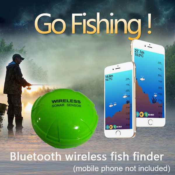 

wireless fish finder portable sonar sensor echo sounder bluetooth depth sea lake fish detect device ios android