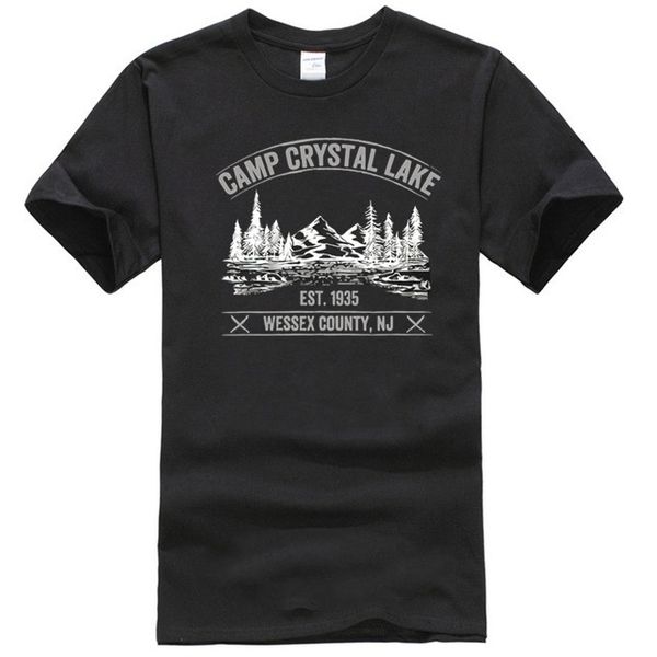

camp crystal lake t-shirt friday the 13th wescounty nj t-shirt, White;black