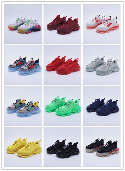 

2020 luxury platform ace 17fw men women triple s gym red blue triple black low old dad vintage casual shoes triple-s sneakers