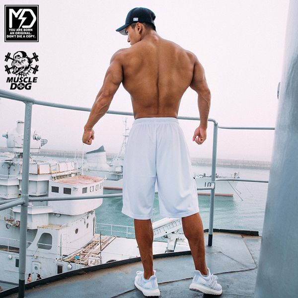 

muscle dog sports shorts men's summer fashion brand panda loose fitness training casual pants, White;black