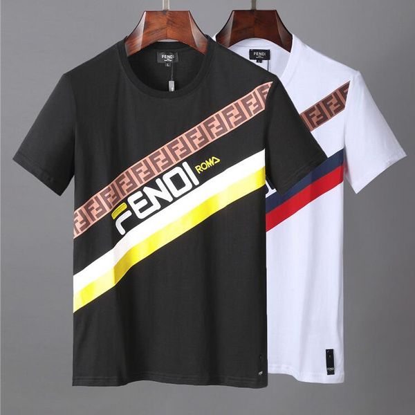 

2019 casual brand men's letter print hip hop streetwear tee shirts for summer men pullover t-shirt short sleeve cotton #68 t-shirt, White;black