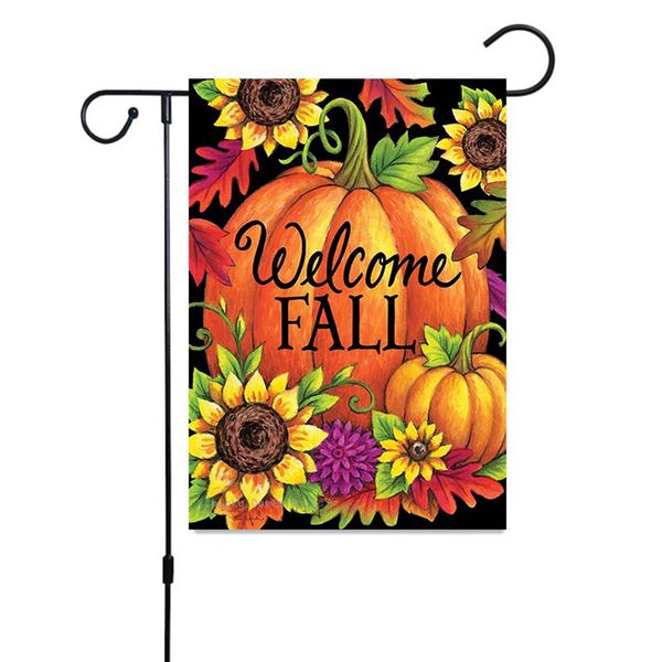 

1pc halloween autumn pumpkin wellcome fall garden flag indoor outdoor colorful garden flag welcome flag halloween decoration