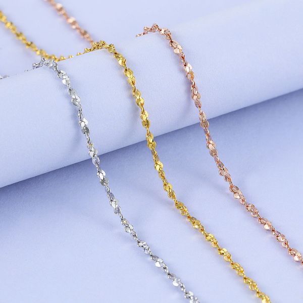 

wholesale sterling silver long chain star necklace for women pendant jewelry chain 1.5mm s925 silver long necklace gold plated