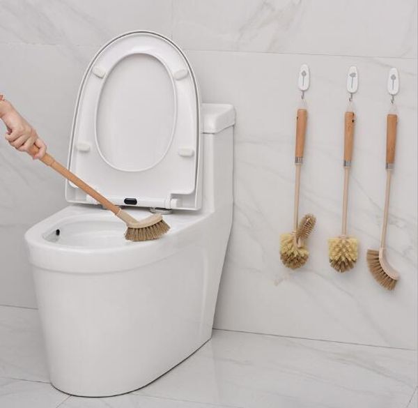 Scopino per WC a manico lungo per uso domestico in 5 stili, senza spazzola per la pulizia dell'angolo morto