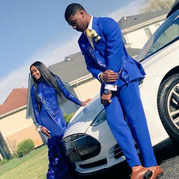 

royal blue slim men suits for wedding groom tuxedo casual prom man blazer trajes de hombre costume homme 2piece(coat+pants)terno masculino, Black;gray