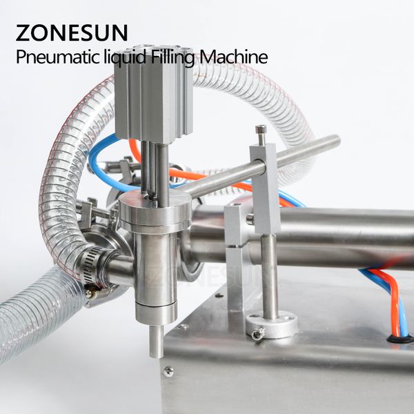 

zonesun pneumatic piston liquid filler shampoo water wine milk juice vinegar oil detergent soap hand sanitizer filling machine