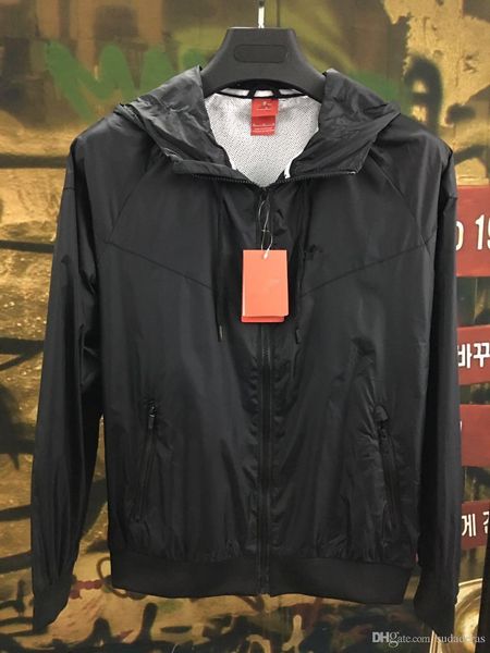 

куртка пальто марка ветровка куртки мужчины женщины с капюшоном на молнии тонкий спорт, Black;brown