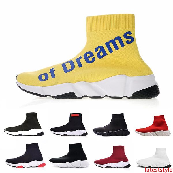 

new speed trainer luxury of dreams designer casual sock shoes black red triple black fashion socks sneaker outdoor socks shoe 36-45