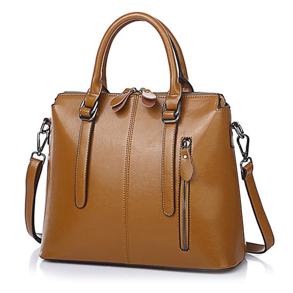 

2020 new european american style women's leather bags ladies shoulder carrying aslant shoulder wax cattle leather bag fashion