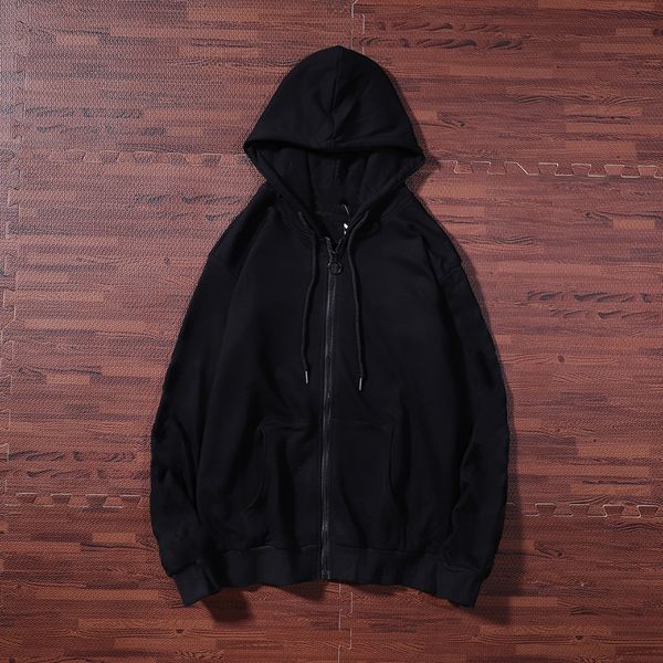

new trend fashion luxury hoodie womens brand jumper mens hooded zipper sweatshirt oversize 2 colors 19122705z, Black