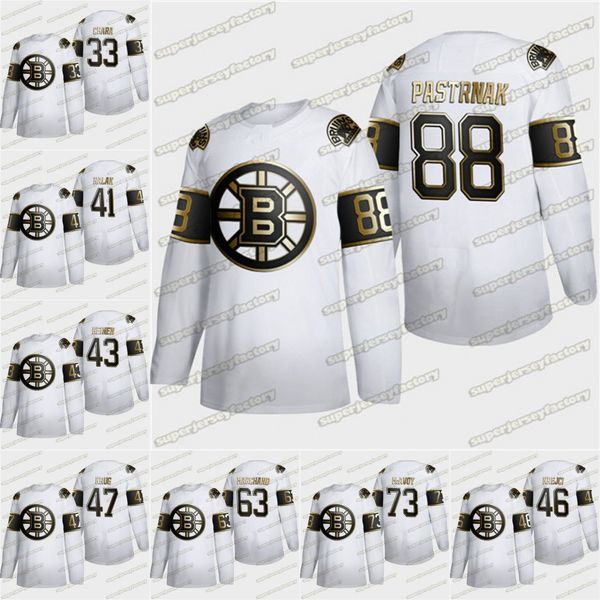 

boston bruins 2020 white golden edition jersey david pastrnak david krejci brad marchand zdeno chara charlie mcavoy jake debrusk halak, Black;red