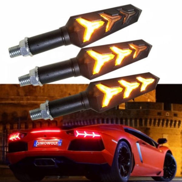 

2 pcs universal 12 led motorbike blinker turn signal indicators amber/yellow light motorcycle lights