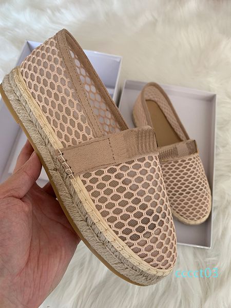 

2020 designer raffia weave linen canvas plimsolls loafers leisure flat hemp rope flat soled fisherman shoes for women ladies half drag ct3, Black