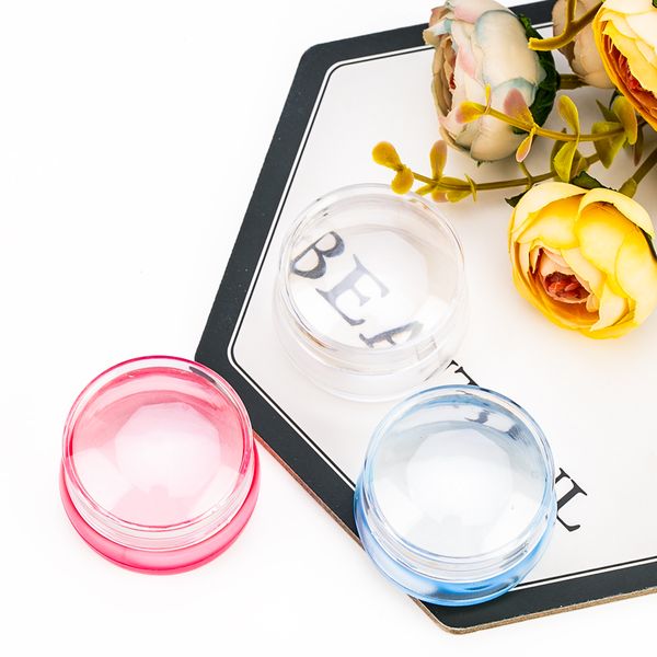 

ladymisty clear nail stamper scraper set silicone jelly head chess handle stamp light color nail art stamping tools kit, White