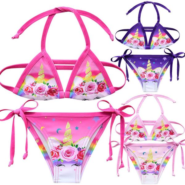 

girls bikini suits unicorn swimsuit for girls 2019 fashion beach wear children cute two-pieces bathing suits g48-8068