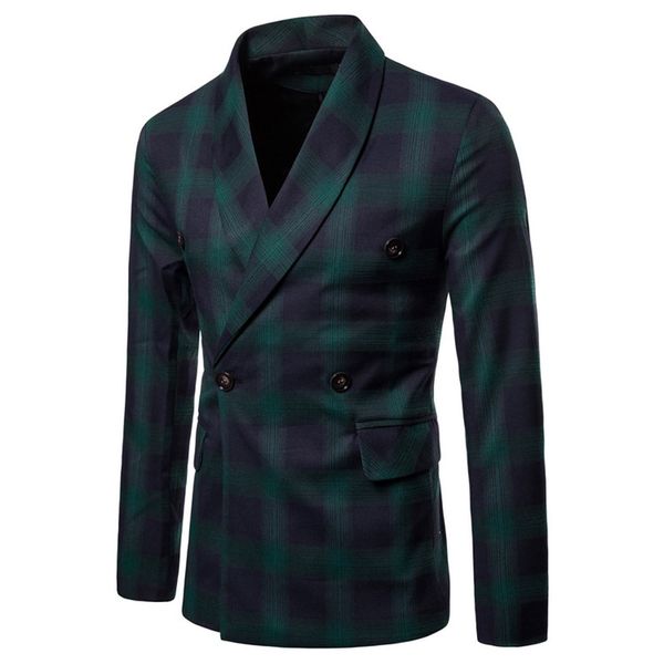 

fashion men's autumn winter long sleeve plaid suit lapel jacket blouse offices classic suit formal jacket man l15#, White;black
