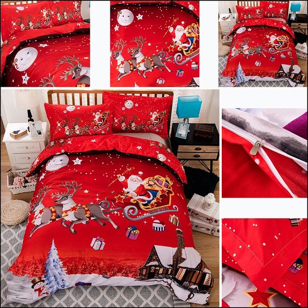 

christmas decoration pillowcase home textile duvet cover bedding set comfortable santa claus sleeping l new year soft