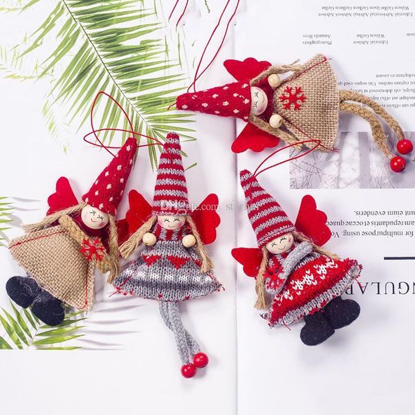 

christmas tree decoration pendant angel girl pendant wool cloth christmas decoration xmas gift 4 style wx9-1746